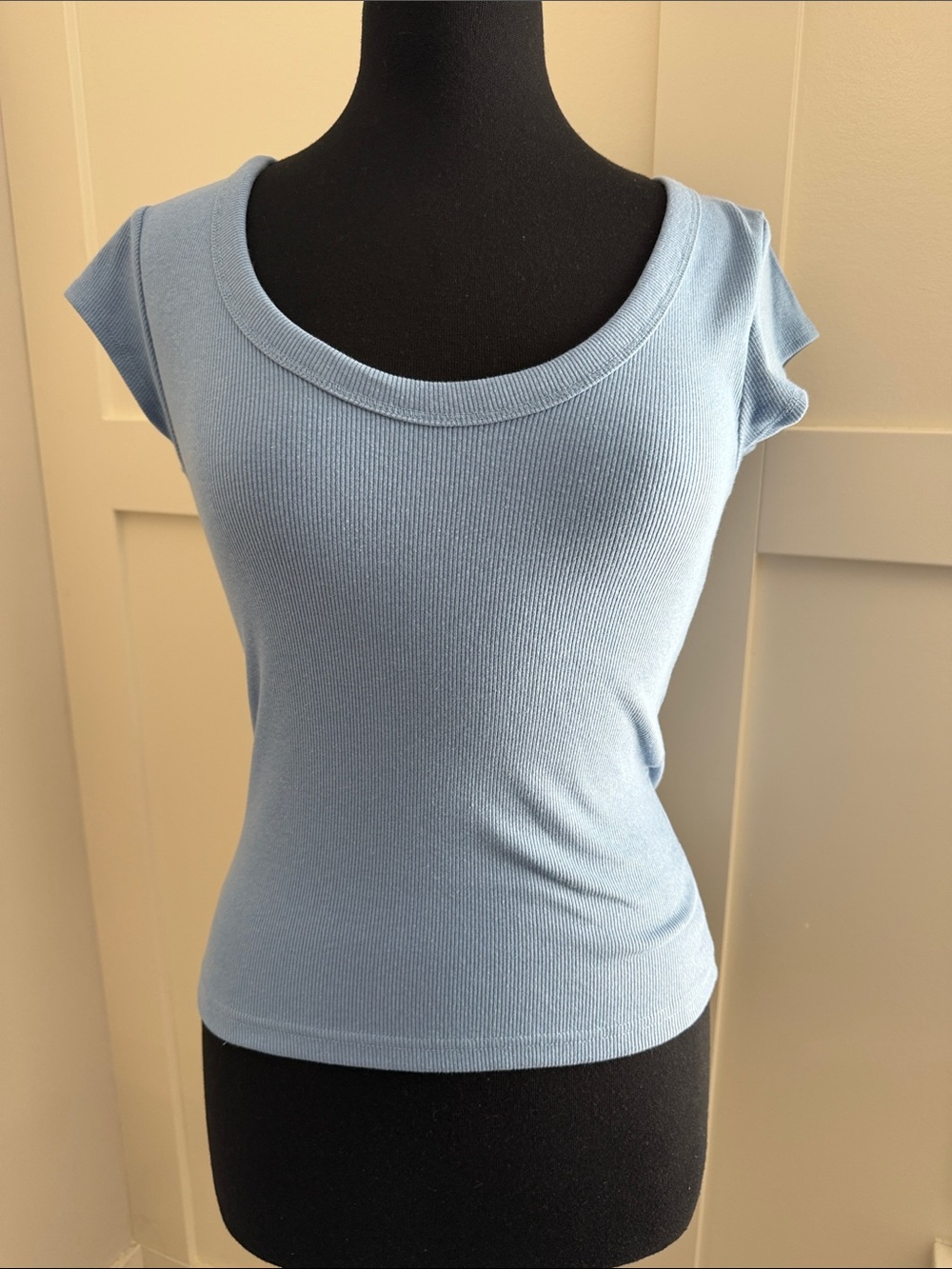 BDG Baby Blue Ribbed Scoop Neck Tank
